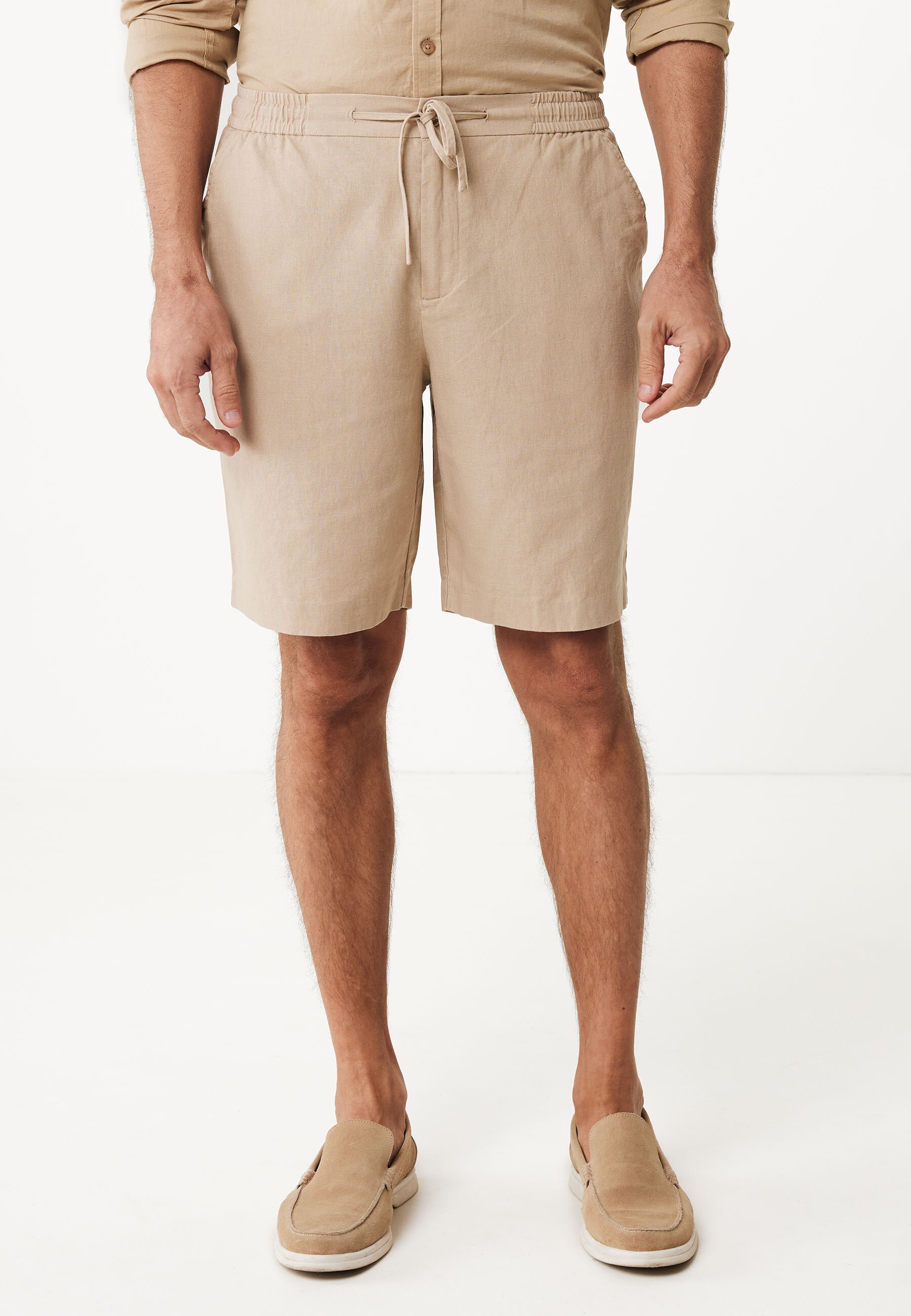 Mexx DANIEL Basic Linen Shorts Mannen - Zand - Maat M